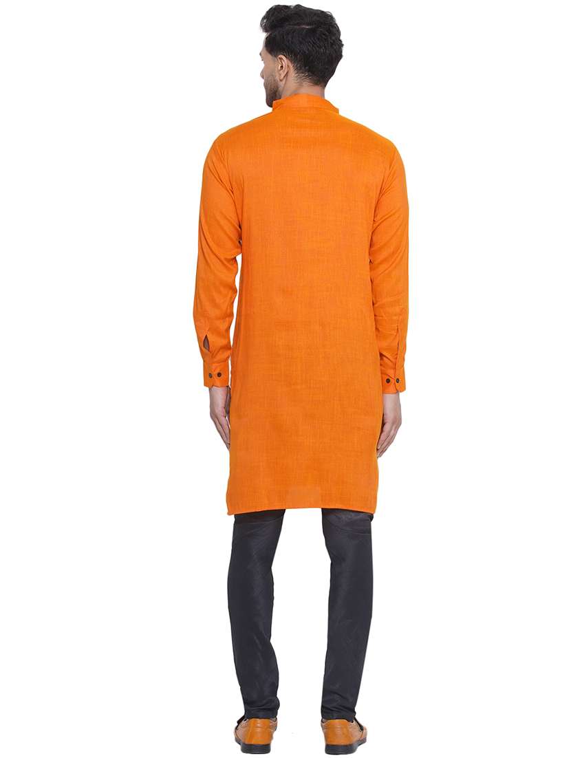 men solid mandarin neck kurta  - 21469315 -  Standard Image - 3