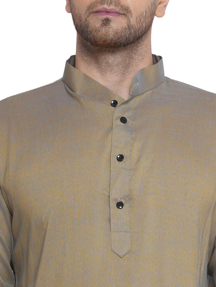 men solid mandarin neck kurta - 21469318 - Standard Image - 5