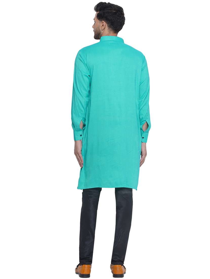 men solid mandarin neck kurta  - 21469319 -  Standard Image - 3