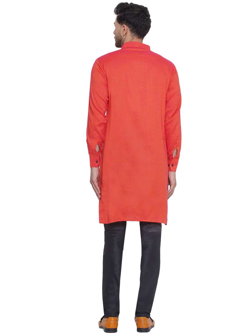 men solid mandarin neck kurta  - 21469323 -  Standard Image - 3