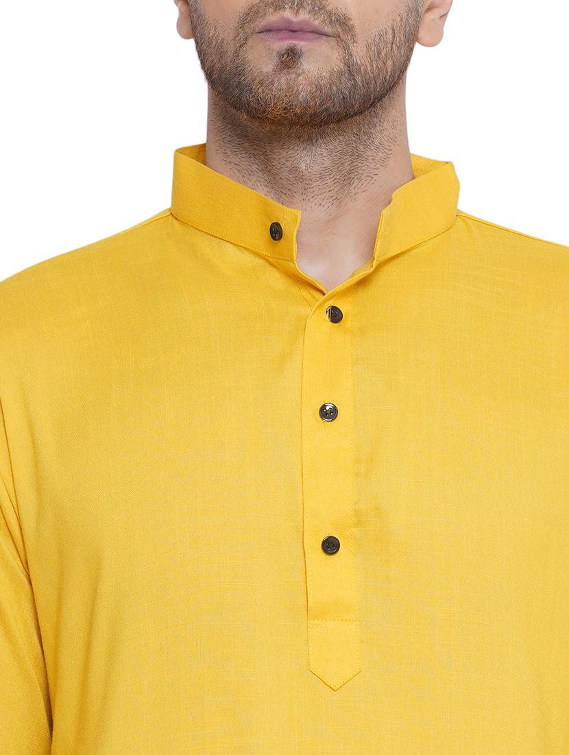 men solid mandarin neck kurta - 21469324 - Standard Image - 5