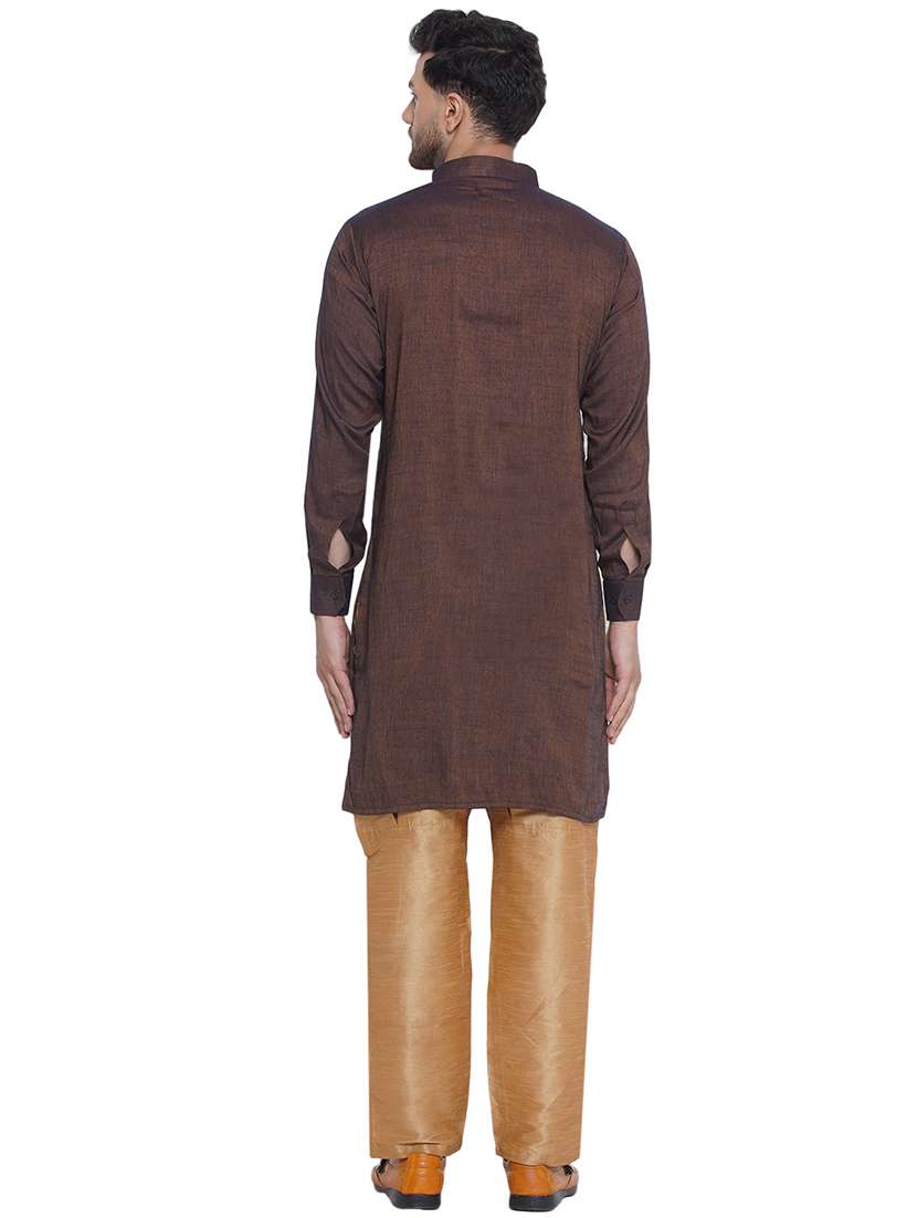 men solid mandarin neck kurta  - 21469325 -  Standard Image - 3