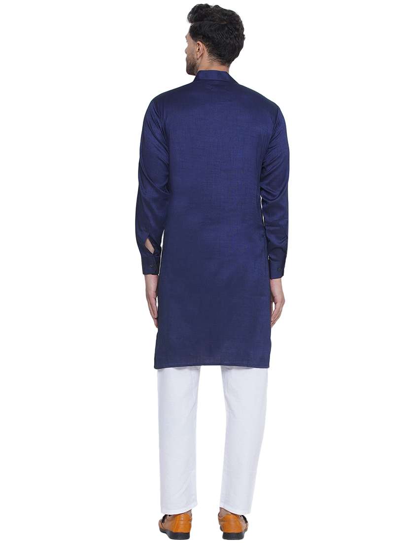 men solid mandarin neck kurta  - 21469327 -  Standard Image - 3