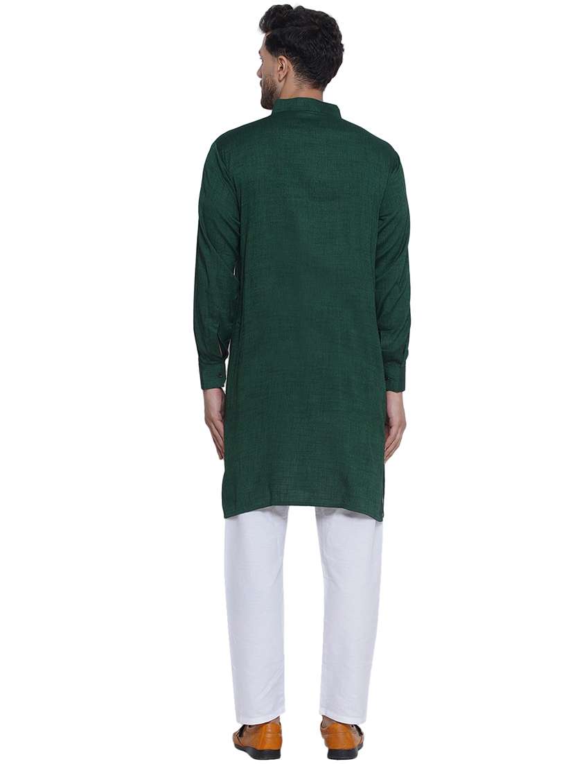 men solid mandarin neck kurta  - 21469331 -  Standard Image - 3