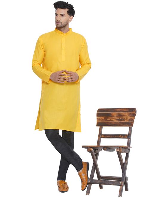men solid mandarin neck kurta - 21469336 - Standard Image - 0