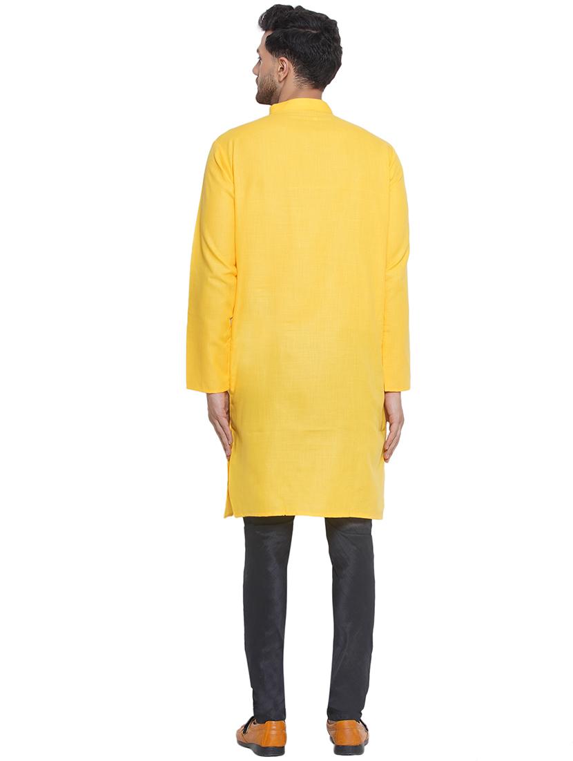 men solid mandarin neck kurta - 21469336 - Standard Image - 3
