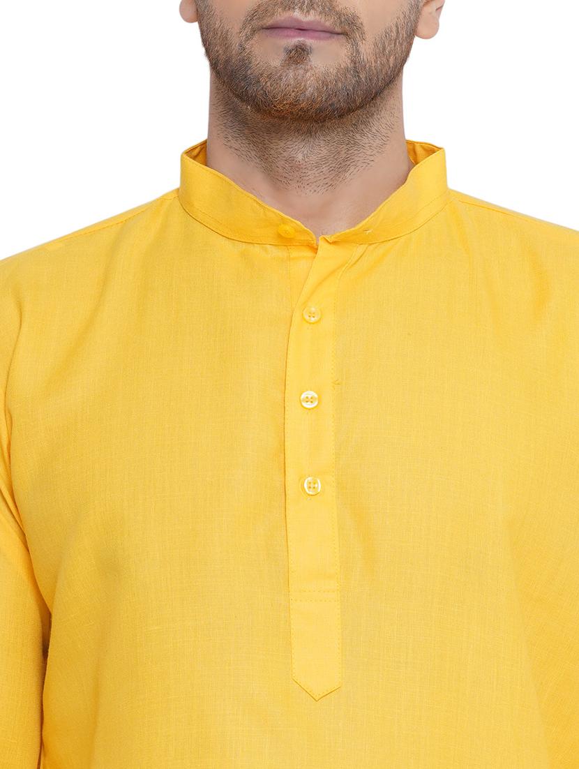 men solid mandarin neck kurta - 21469336 - Standard Image - 5