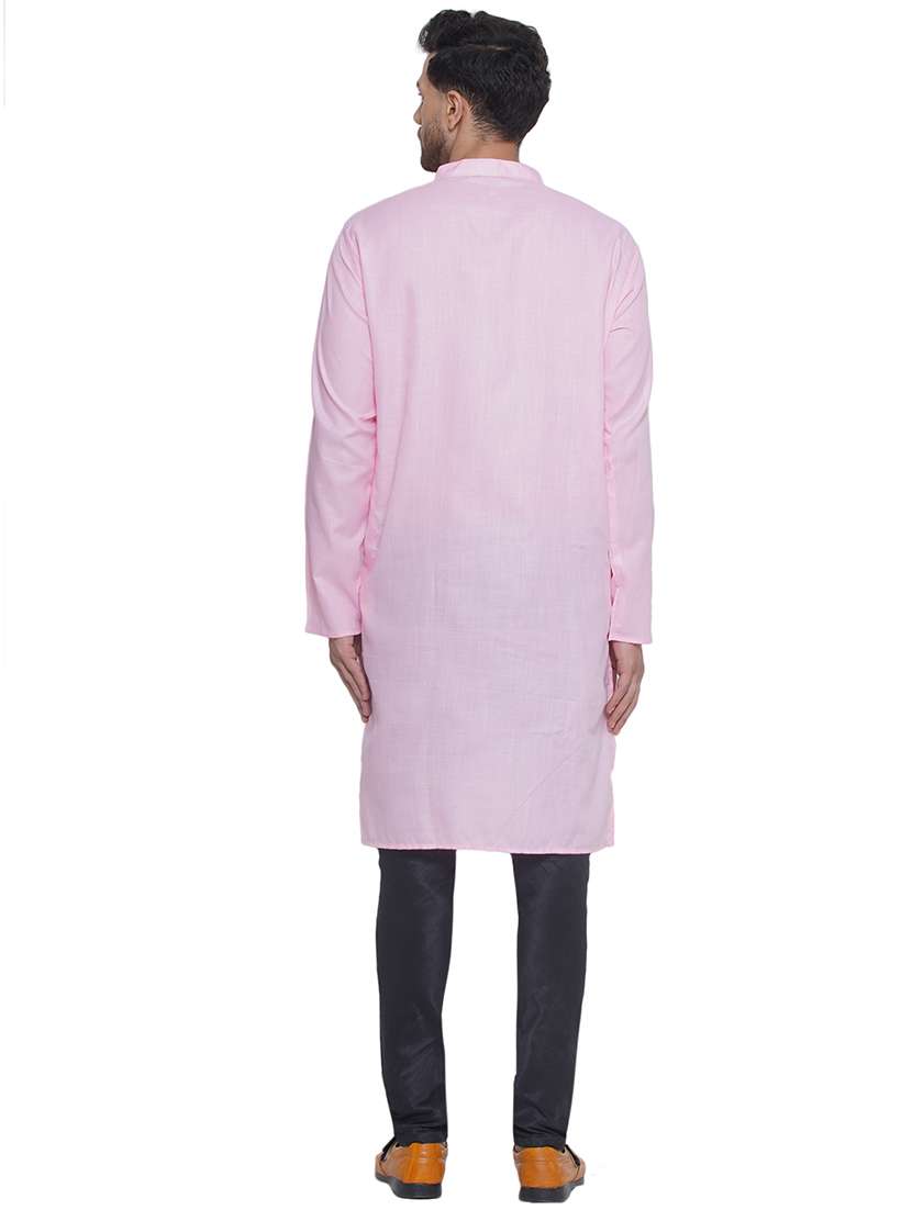 men solid mandarin neck long kurta  - 21469340 -  Standard Image - 3
