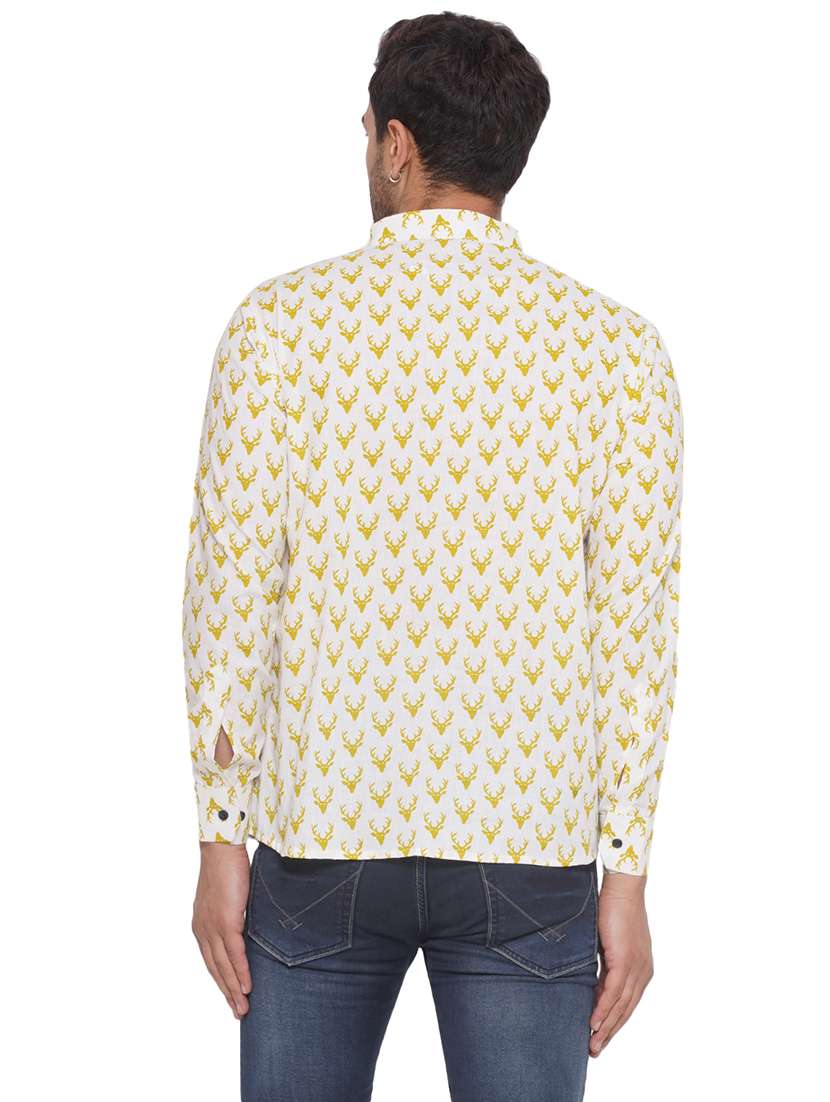 men printed long sleeve short kurta - 21469354 -  Standard Image - 3