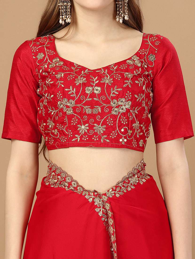 women solid with bordered saree - 21469469 -  Standard Image - 3