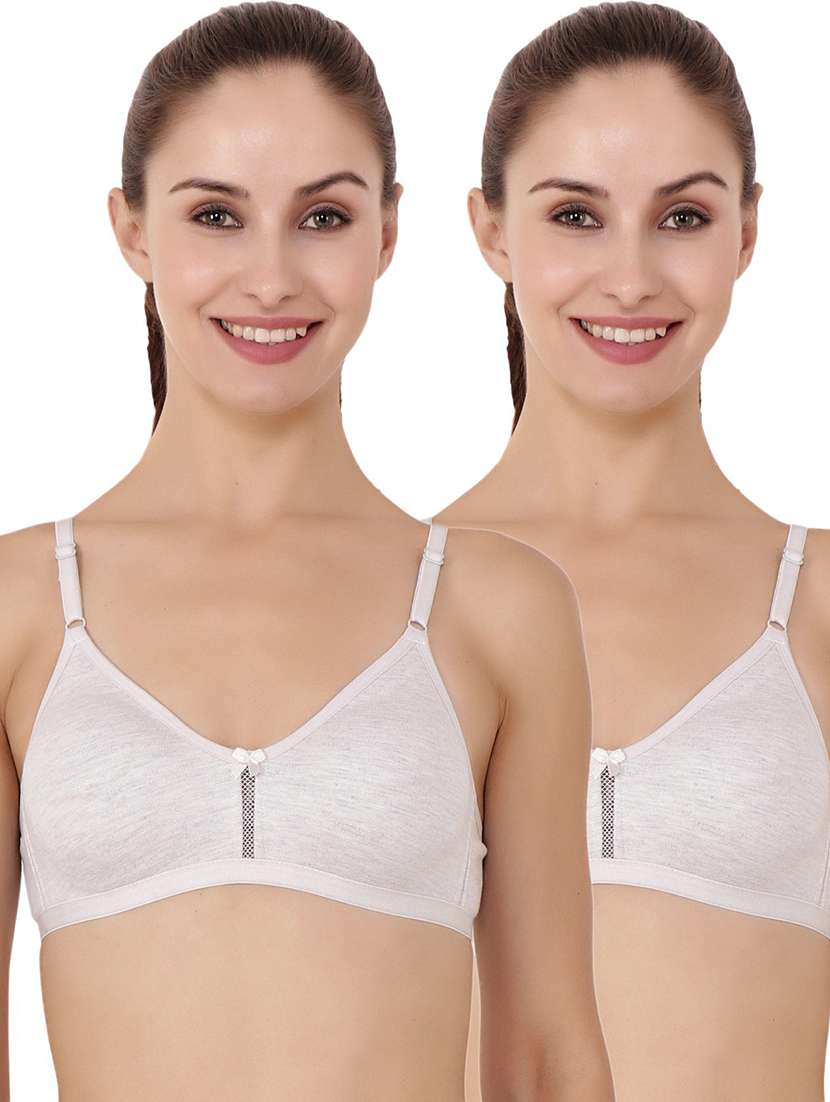 pack of 2 white solid bra