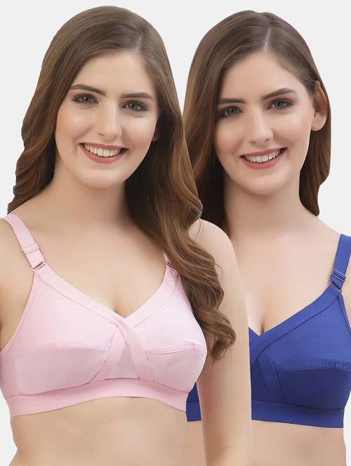 women pack of 2 solid regular bra - 21470696 -  Standard Image - 0
