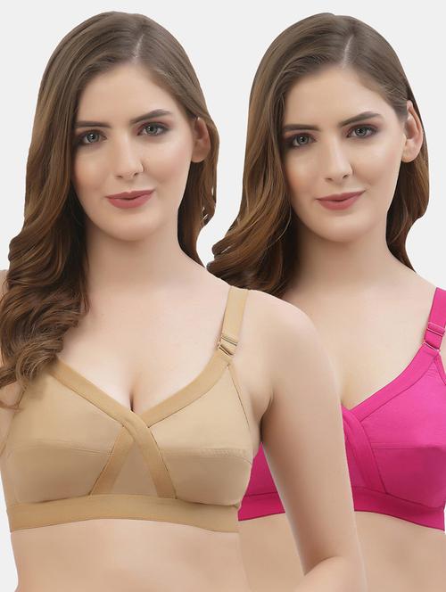 women pack of 2 solid regular bra - 21470719 - Standard Image - 0
