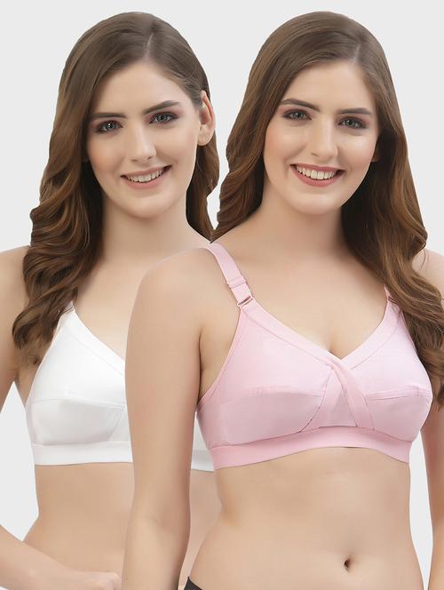women pack of 2 solid regular bra - 21470738 - Standard Image - 0