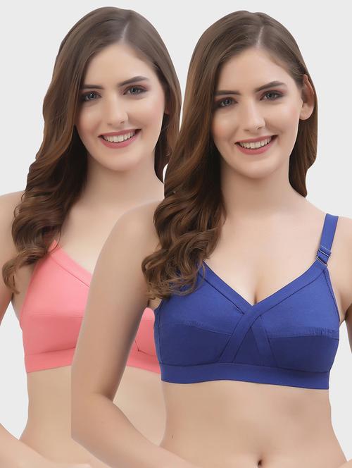 women pack of 2 solid regular bra - 21470751 - Standard Image - 0