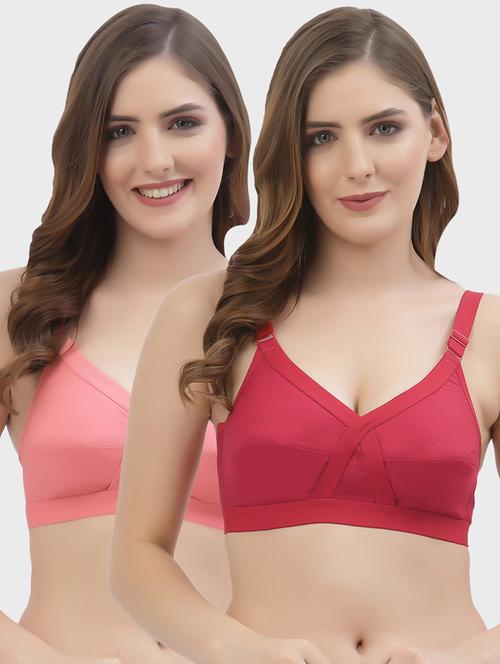 pack of 2 multi colored solid bra - 21470754 - Standard Image - 0