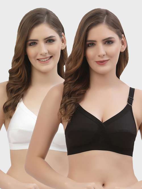 women pack of 2 solid regular bra - 21470782 -  Standard Image - 0