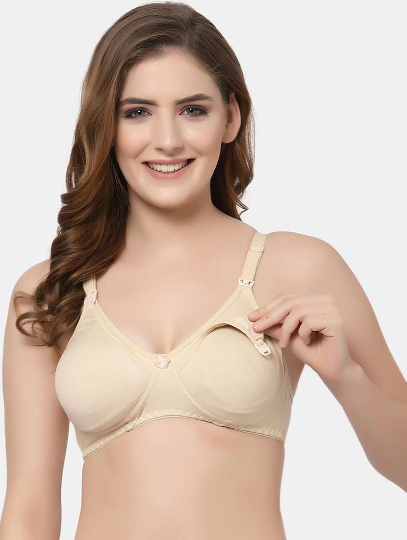 beige cotton blend regular bra