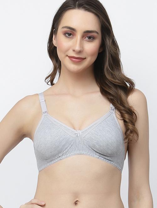 grey cotton blend regular bra - 21470839 -  Standard Image - 0