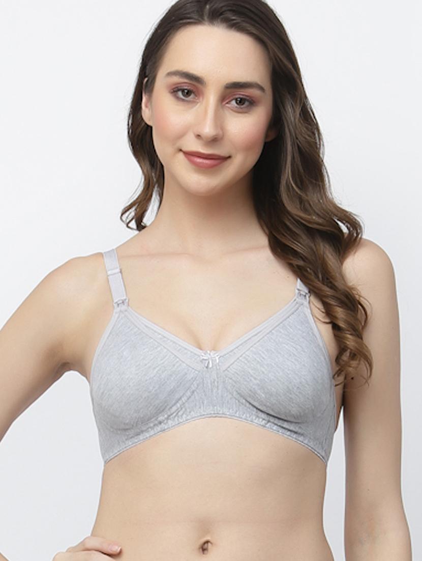 grey cotton blend regular bra