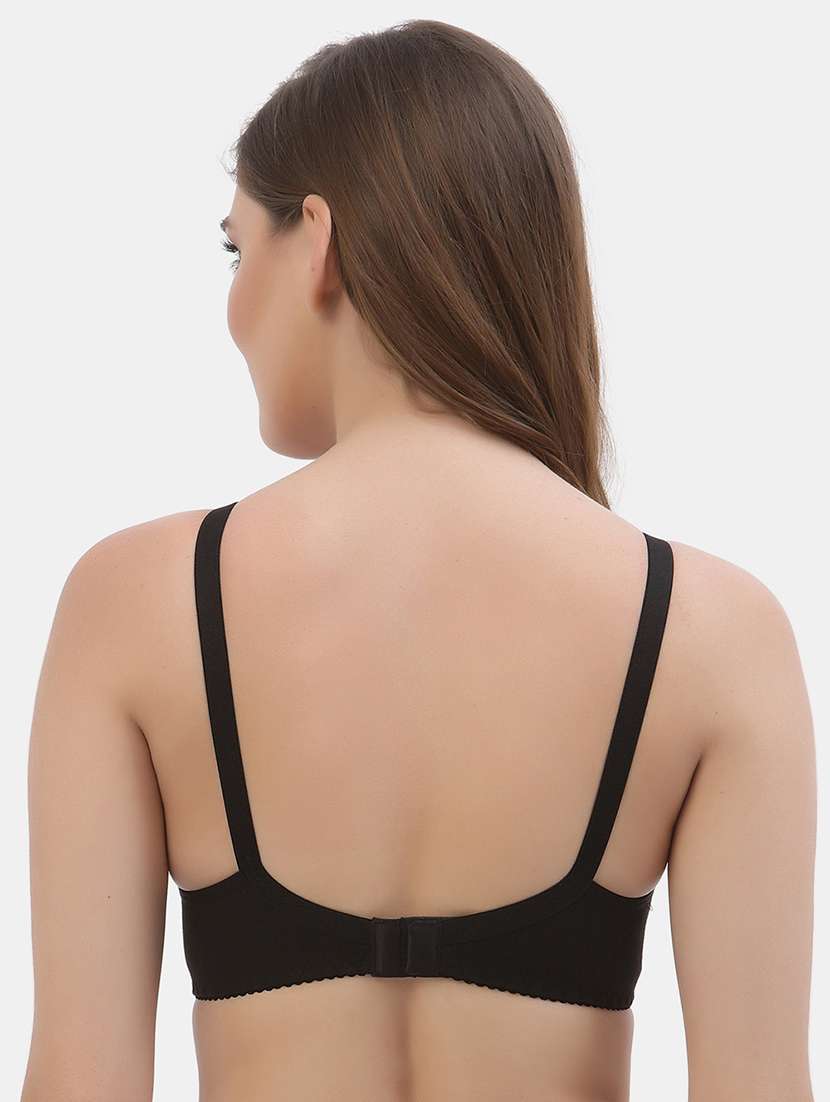 black cotton blend regular bra - 21470840 -  Standard Image - 3