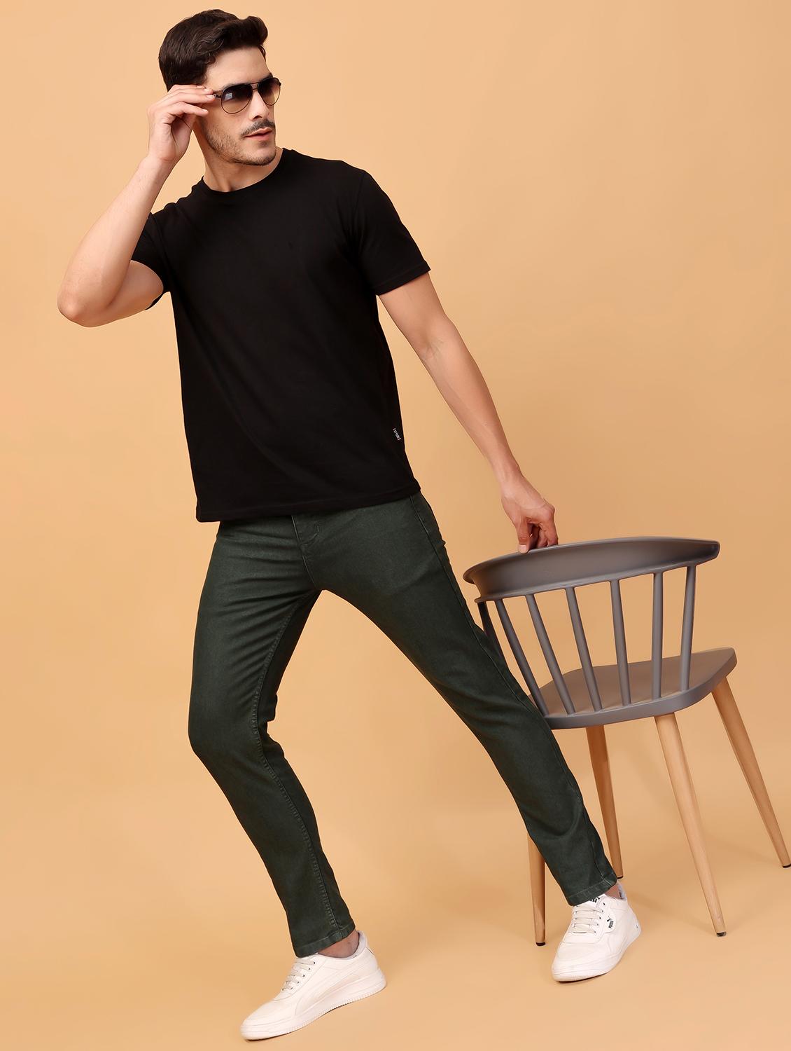 men mid rise plain denim jeans - 21471131 - Standard Image - 3