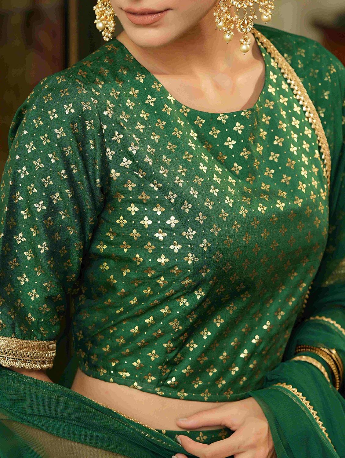 women green flared lehenga choli with dupatta - 21471205 - Standard Image - 3
