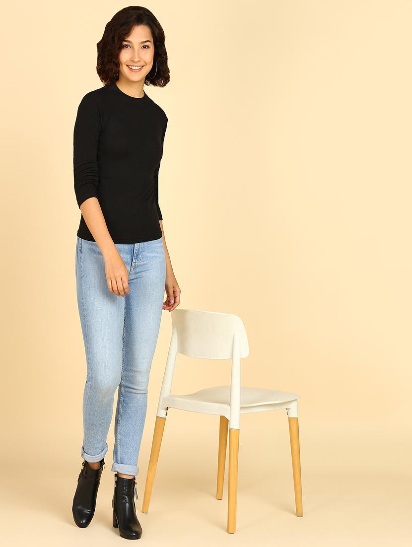 women black solids long sleeves top - 21472314 - Standard Image - 3