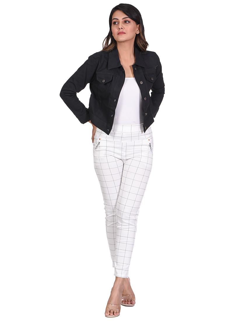 black solid denim jacket - 21473220 - Standard Image - 3