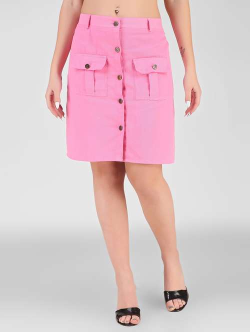 women mid-rise solid a-line skirt - 21473431 - Standard Image - 0