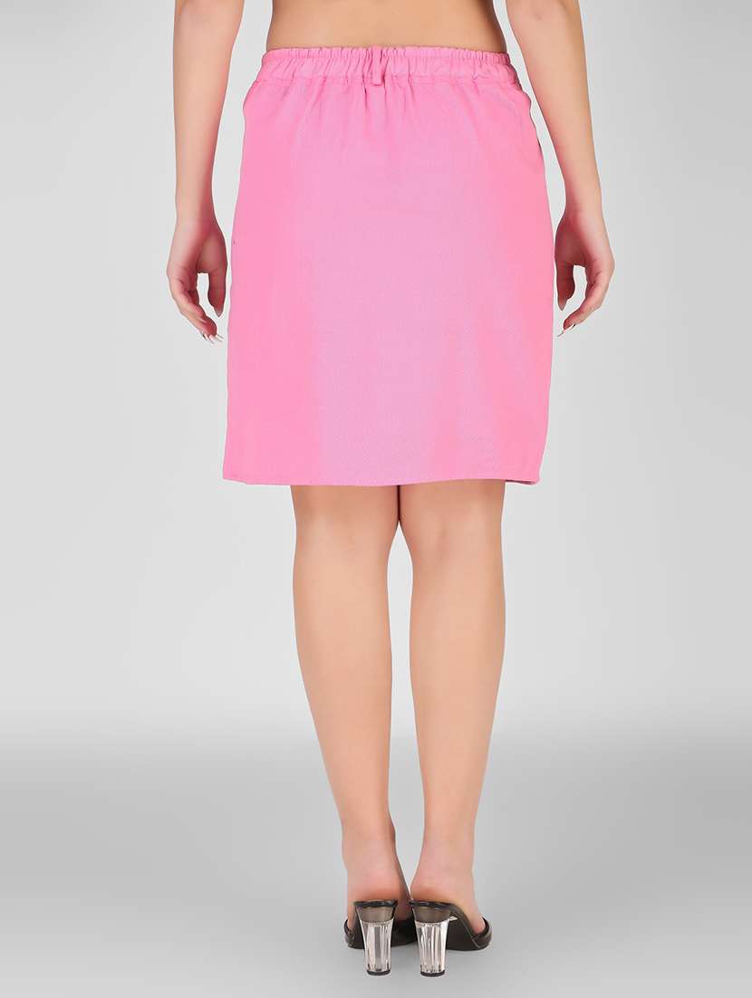 women mid-rise solid a-line skirt - 21473431 - Standard Image - 3