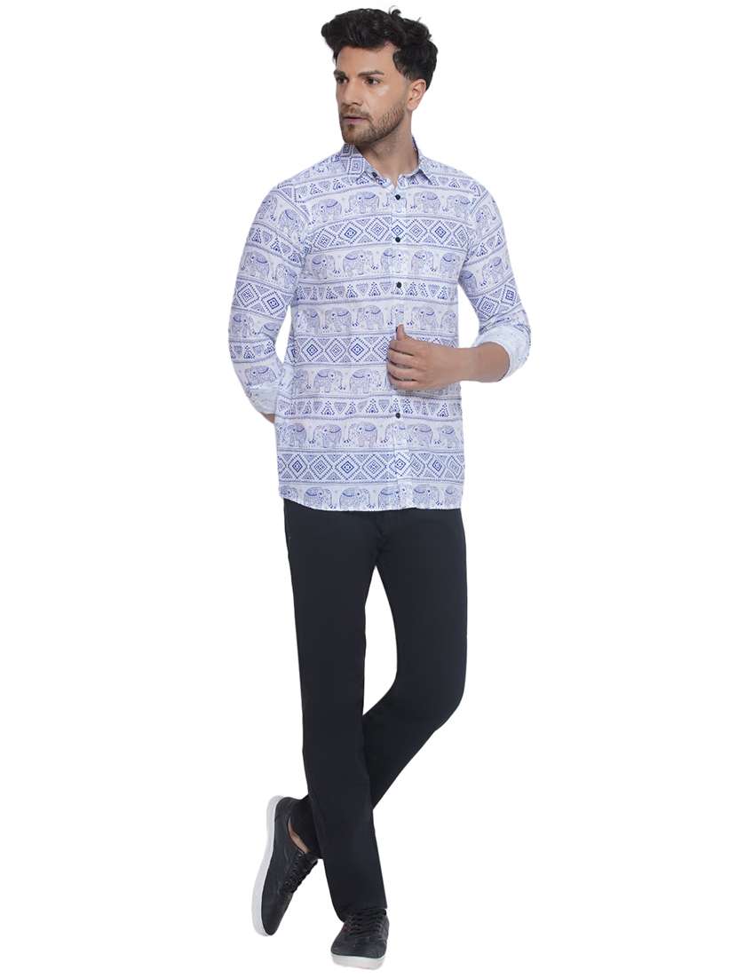 white cotton casual shirt - 21473544 -  Standard Image - 5