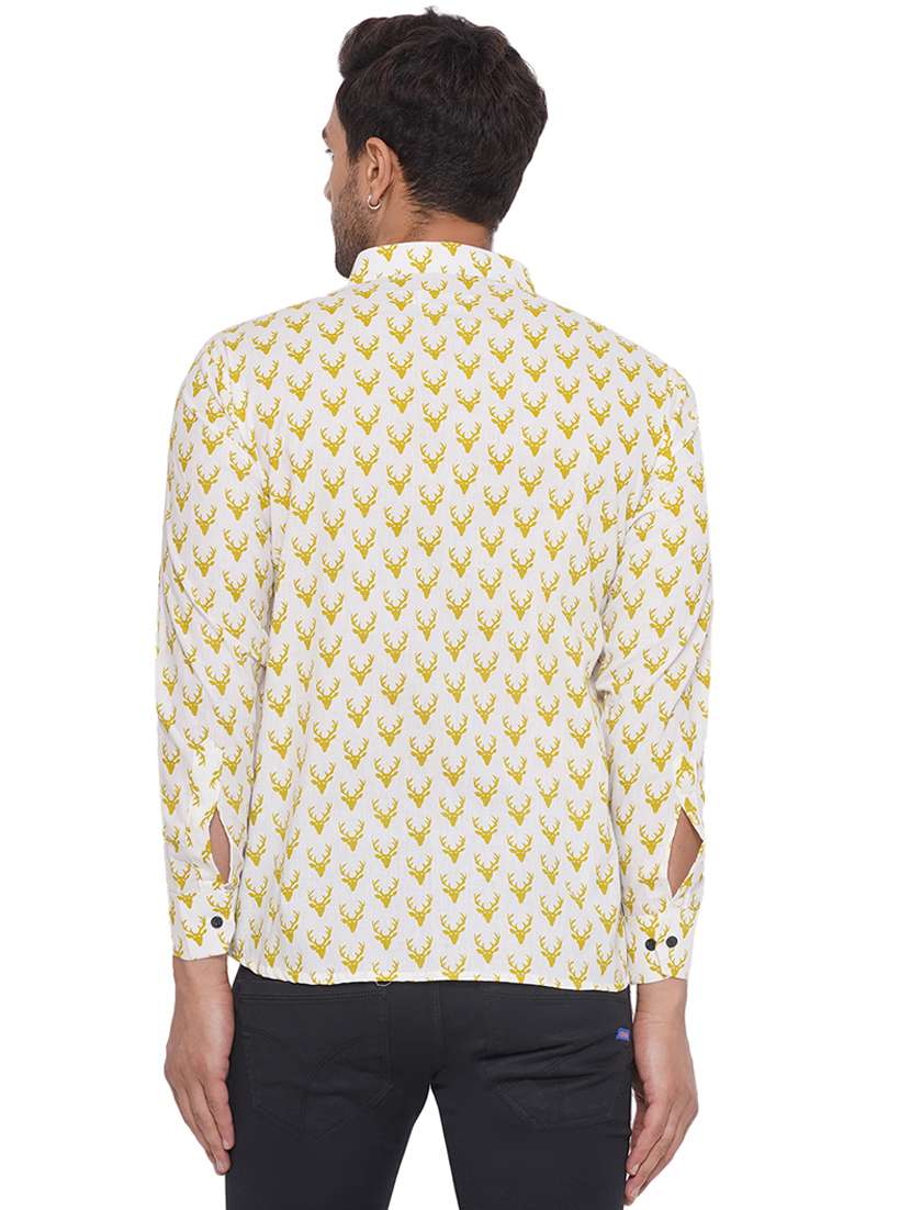 men printed long sleeve cotton casual shirt - 21473547 - Standard Image - 3