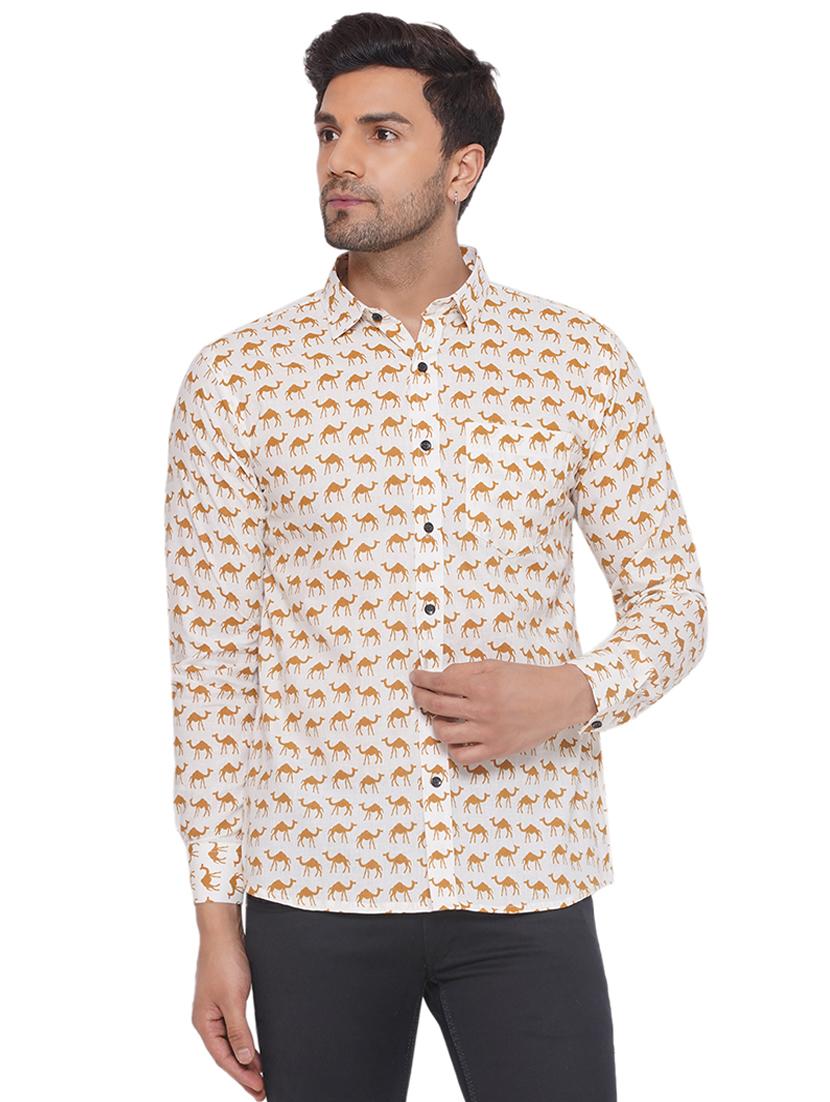 men printed long sleeve cotton casual shirt - 21473548 - Zoom Image - 0