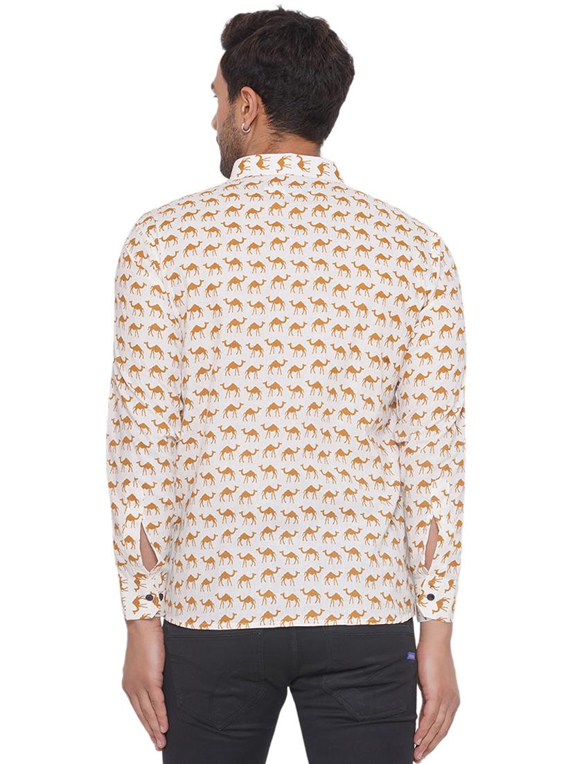 men printed long sleeve cotton casual shirt - 21473548 - Standard Image - 3