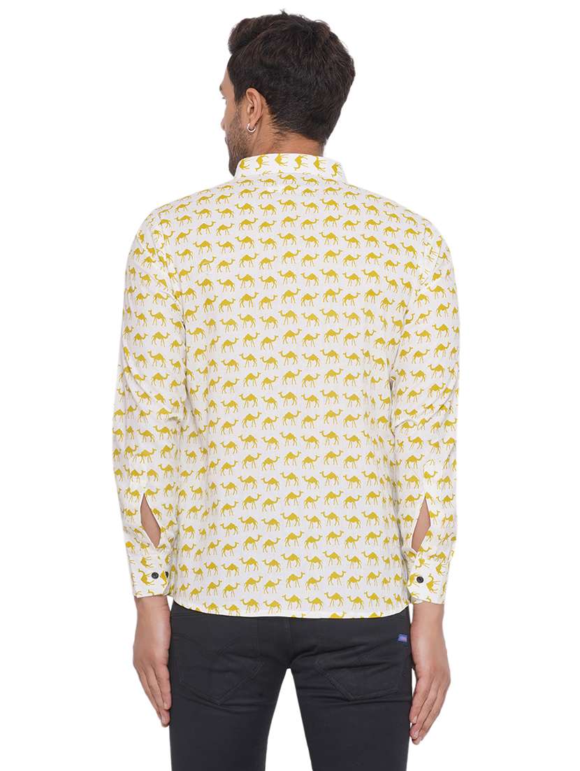 men printed long sleeve cotton casual shirt - 21473550 -  Standard Image - 3