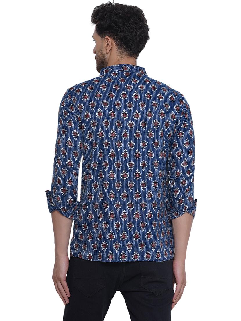 men printed long sleeve cotton casual shirt - 21473552 - Standard Image - 3