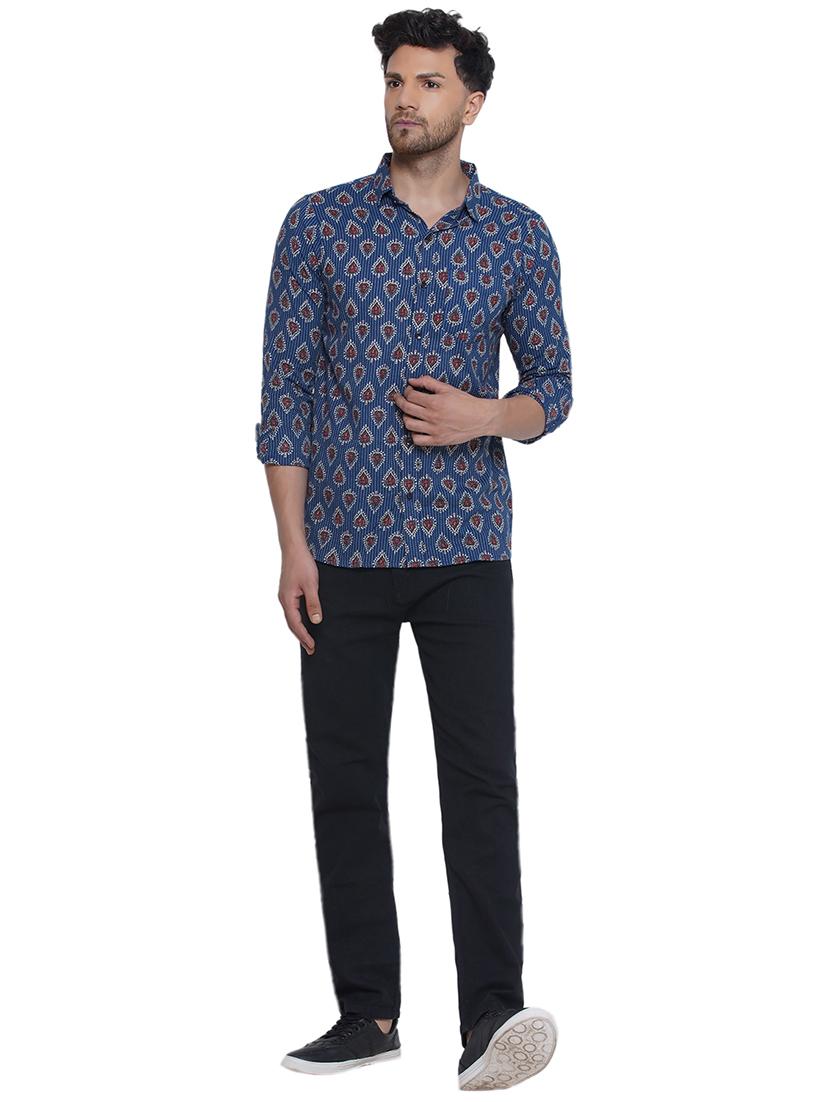men printed long sleeve cotton casual shirt - 21473552 - Standard Image - 5