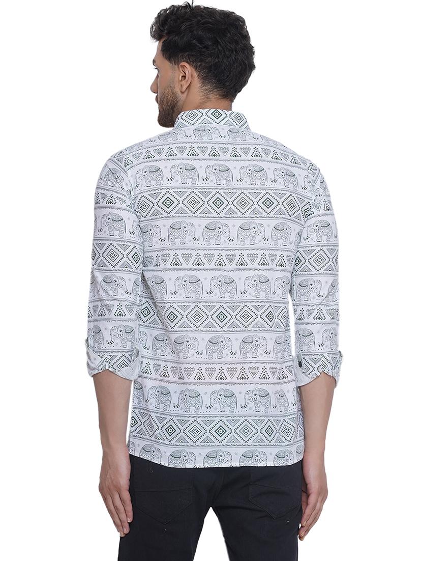 men printed long sleeve cotton casual shirt - 21473553 - Standard Image - 3