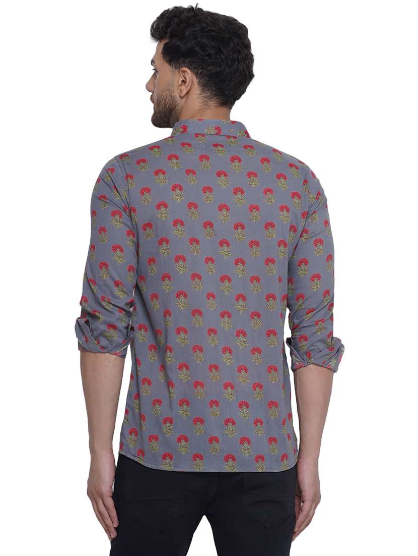 men printed long sleeve cotton casual shirt - 21473554 -  Standard Image - 3