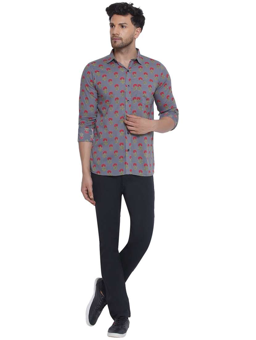 men printed long sleeve cotton casual shirt - 21473554 -  Standard Image - 5