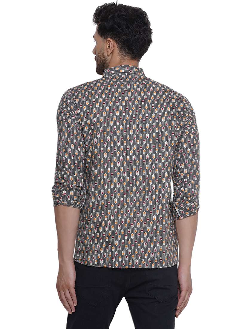men printed long sleeve cotton casual shirt - 21473557 - Standard Image - 3