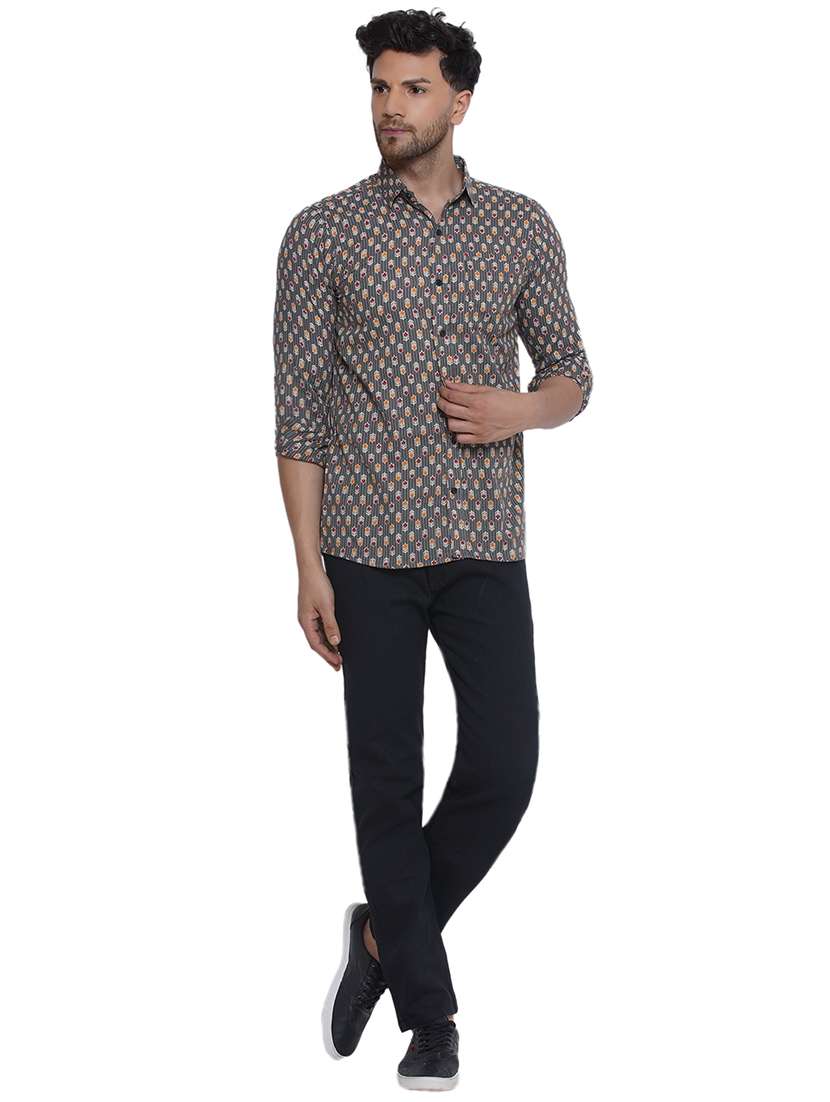 men printed long sleeve cotton casual shirt - 21473557 - Standard Image - 5