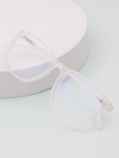 ted smith hustle bluecut & antiglare computer eyeglasses| wayfarer|blue light blocking| white casual spectacles| 53-17-140 - 21473766 - Standard Image - 0
