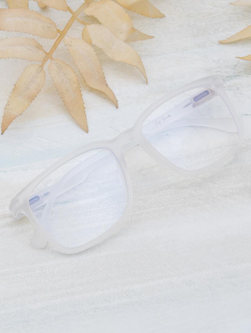 ted smith hustle bluecut & antiglare computer eyeglasses| wayfarer|blue light blocking| white casual spectacles| 54-18-140 - 21473770 - Zoom Image - 0