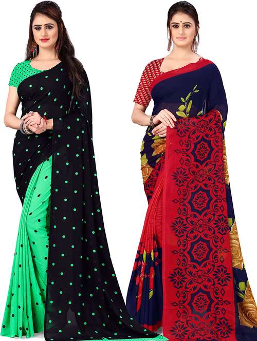 women pack of 2 casual wear combo sarees with blouse - 21477909 - Standard Image - 0