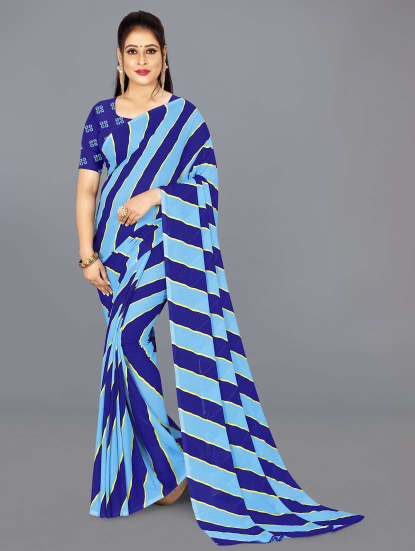 women striped casual wear saree - 21479808 -  Zoom Image - 0