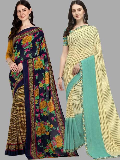 women pack of 2 casual wear combo sarees with blouse - 21480195 - Standard Image - 0