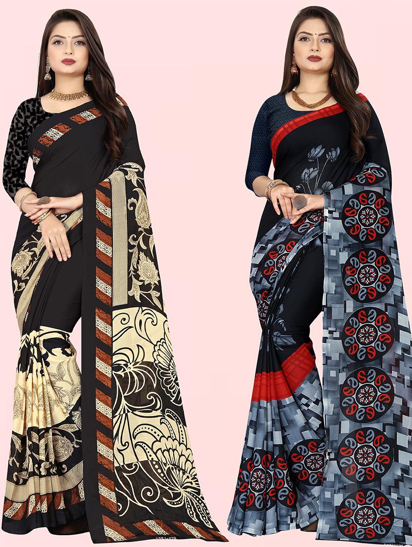 multi colored georgette ready to wear saree with blouse - 21480338 - Zoom Image - 0