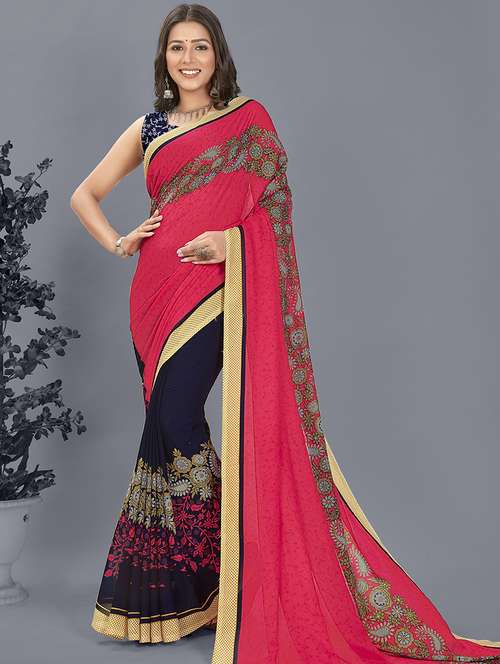 women multi color printed georgette saree with blouse - 21480569 - Standard Image - 0